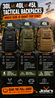 30L vs 40L vs 45L Tactical Backpacks: Which Size?