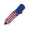 7" Automatic OTF American Flag Knife with Drop Point Blade