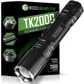 EcoGear FX TK2000 – 2000-Lumen USB Rechargeable High-Power LED Tactical Flashlight