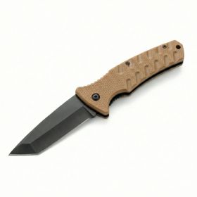 4.75" Spring Assisted Automatic Knife W/ Tanto Blade (Color: Brown)