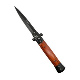 9” Automatic Out-The-Side Knife (Color: Wood)