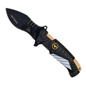 8.5" Spring Assisted Military and First Responders Knife (Color: Air Force)