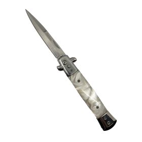 9” Automatic Out-The-Side Knife (Color: White Marble)