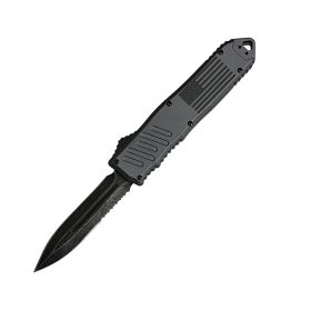 5.5" Automatic OTF Knife w/ Half Serrated Dagger Blade (Color: Gray)
